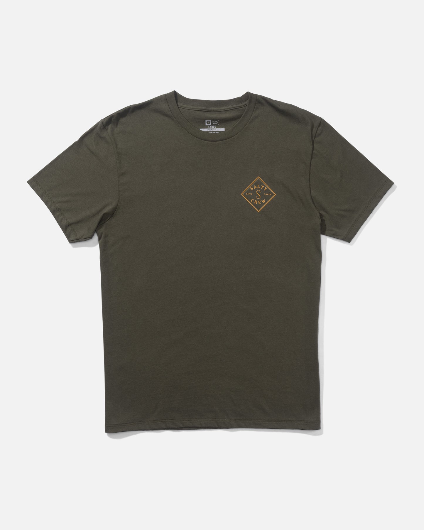 front view of Tippet Premium Tee - Dusty Olive