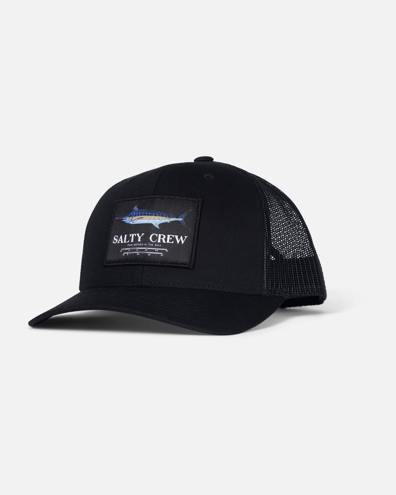 front view of Marlin Mount Retro Trucker - Black