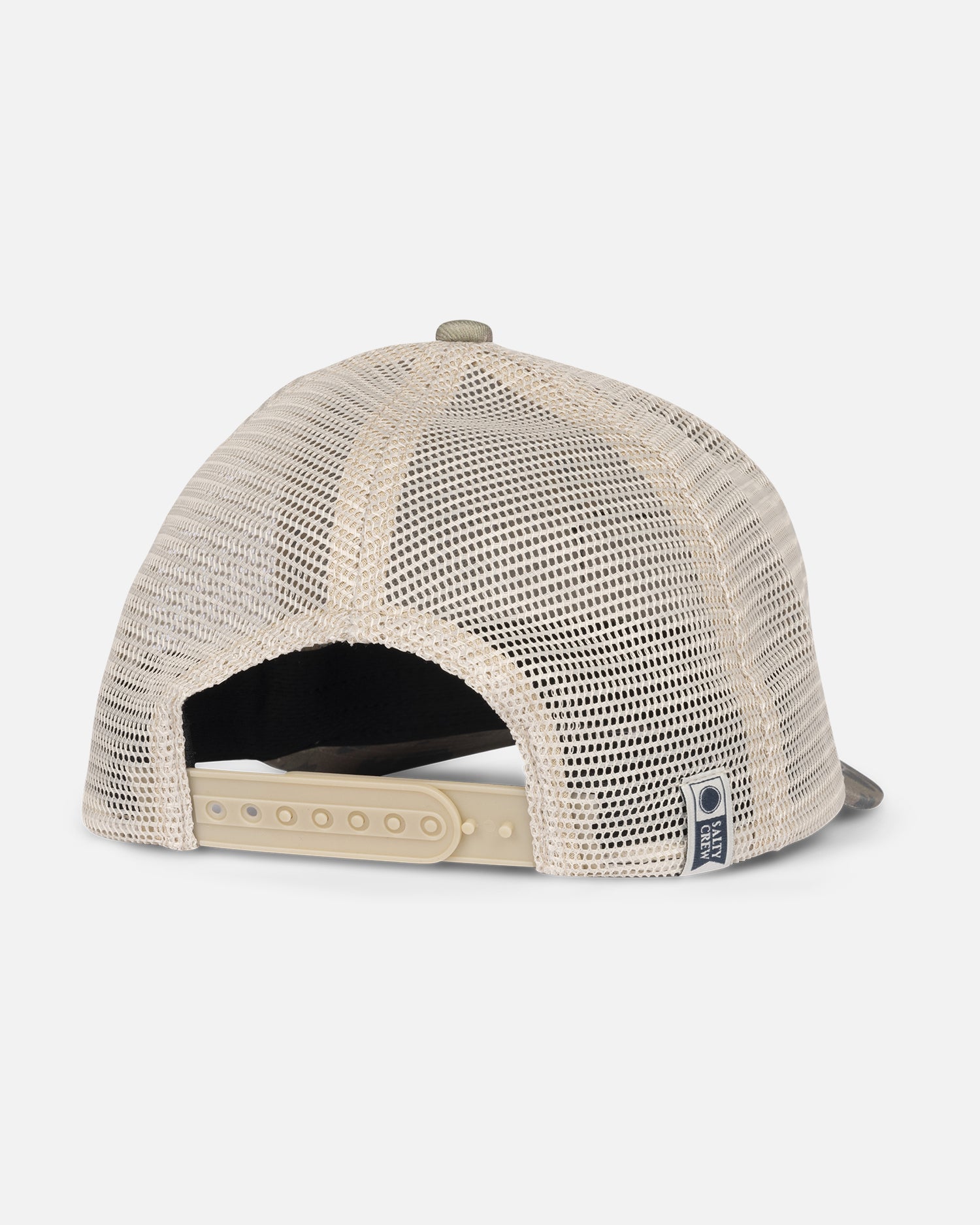 back view of Pinnacle Boys Retro Trucker Hat - Sand Camo