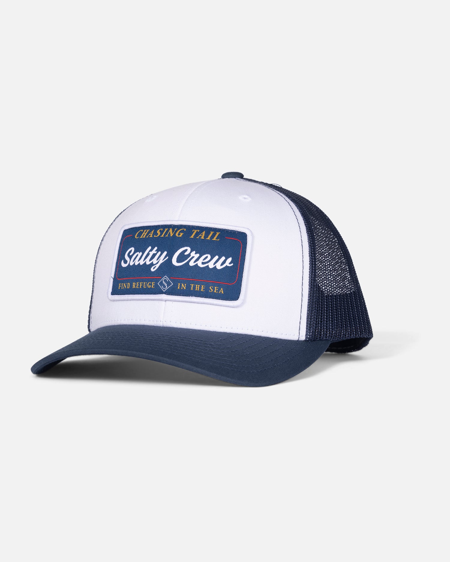 front view of Marina Retro Trucker - White/Navy