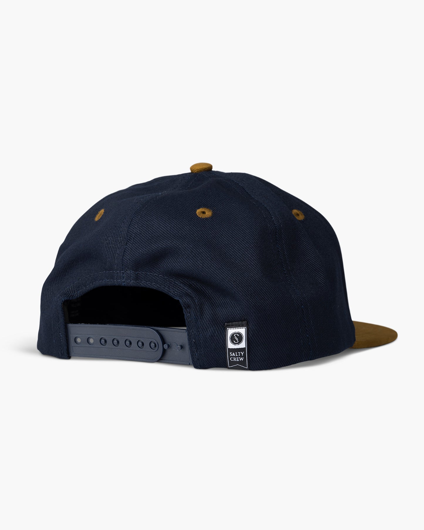 back view of First Mate Navy/Gold 5 Panel