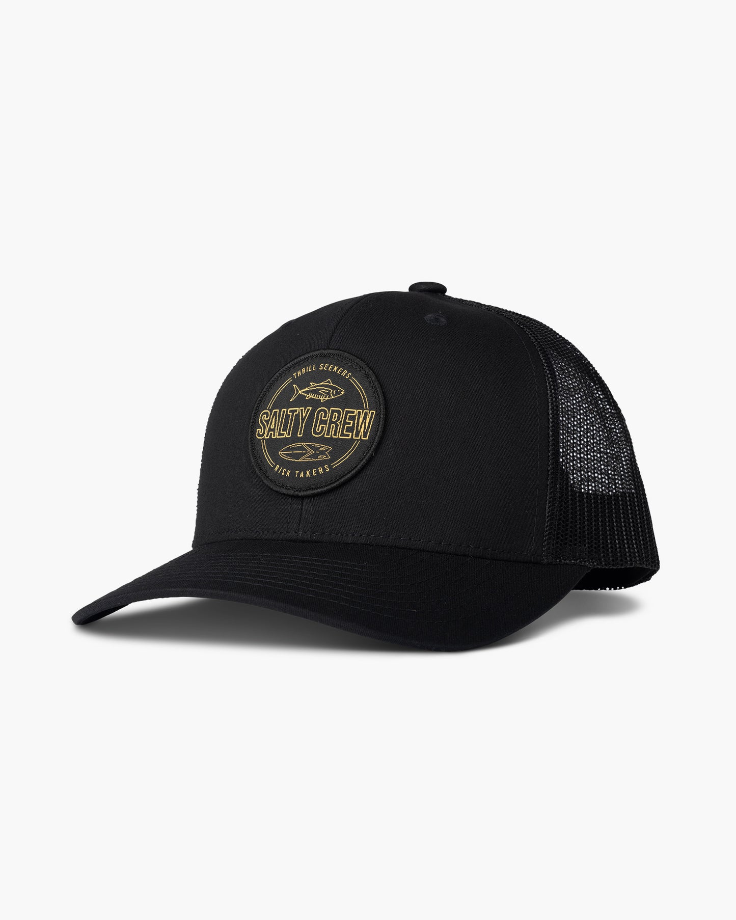 front view of Outlined Black Retro Trucker