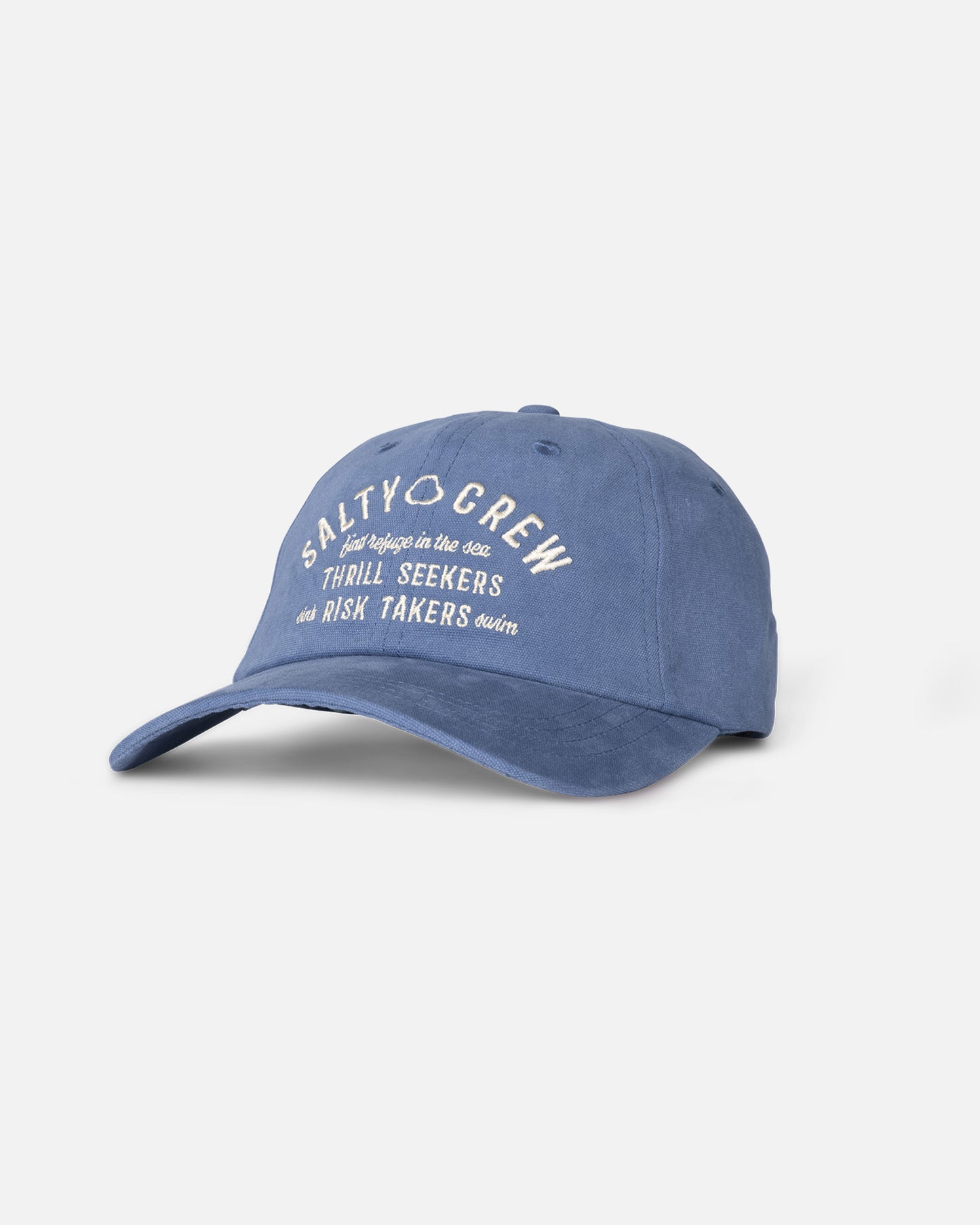 front view of Night Bite Dad Hat - Bluestone