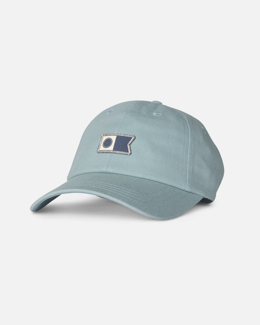 Front view of the Catamaran Dad Hat - Sea Glass. 