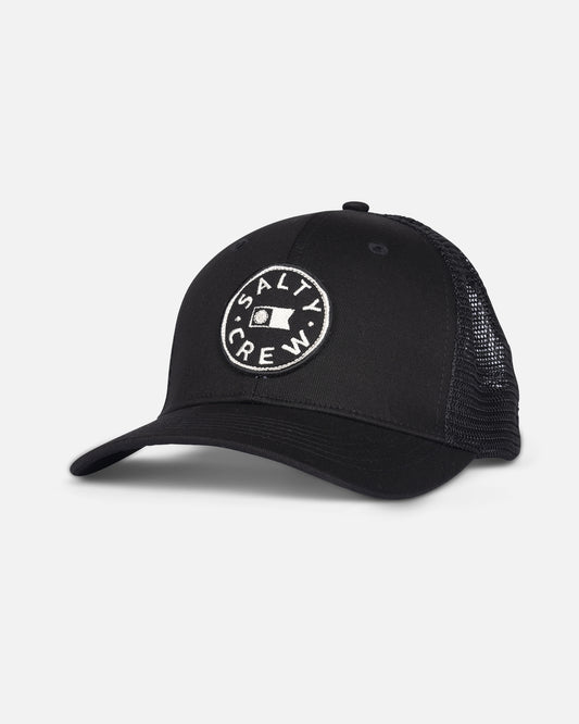 front view of Watermark Retro Trucker - Black