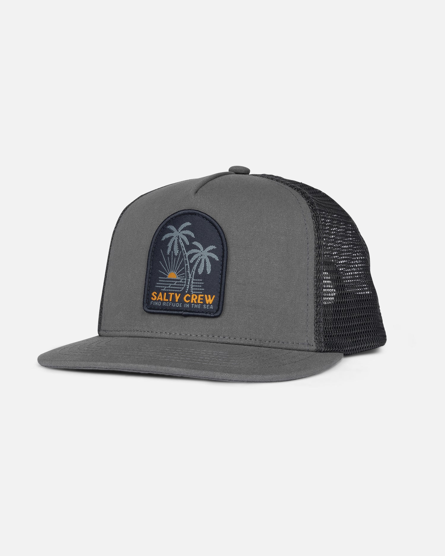 front view of Palmdale Boys Retro Trucker Hat - Charcoal