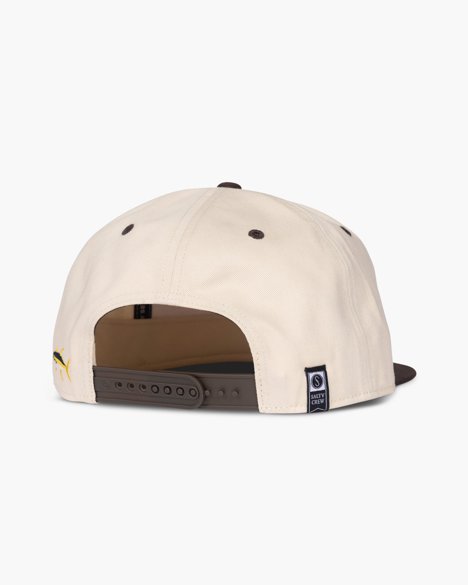 back view of Salty Crew x Padres x 47 Natural Structured Snapback