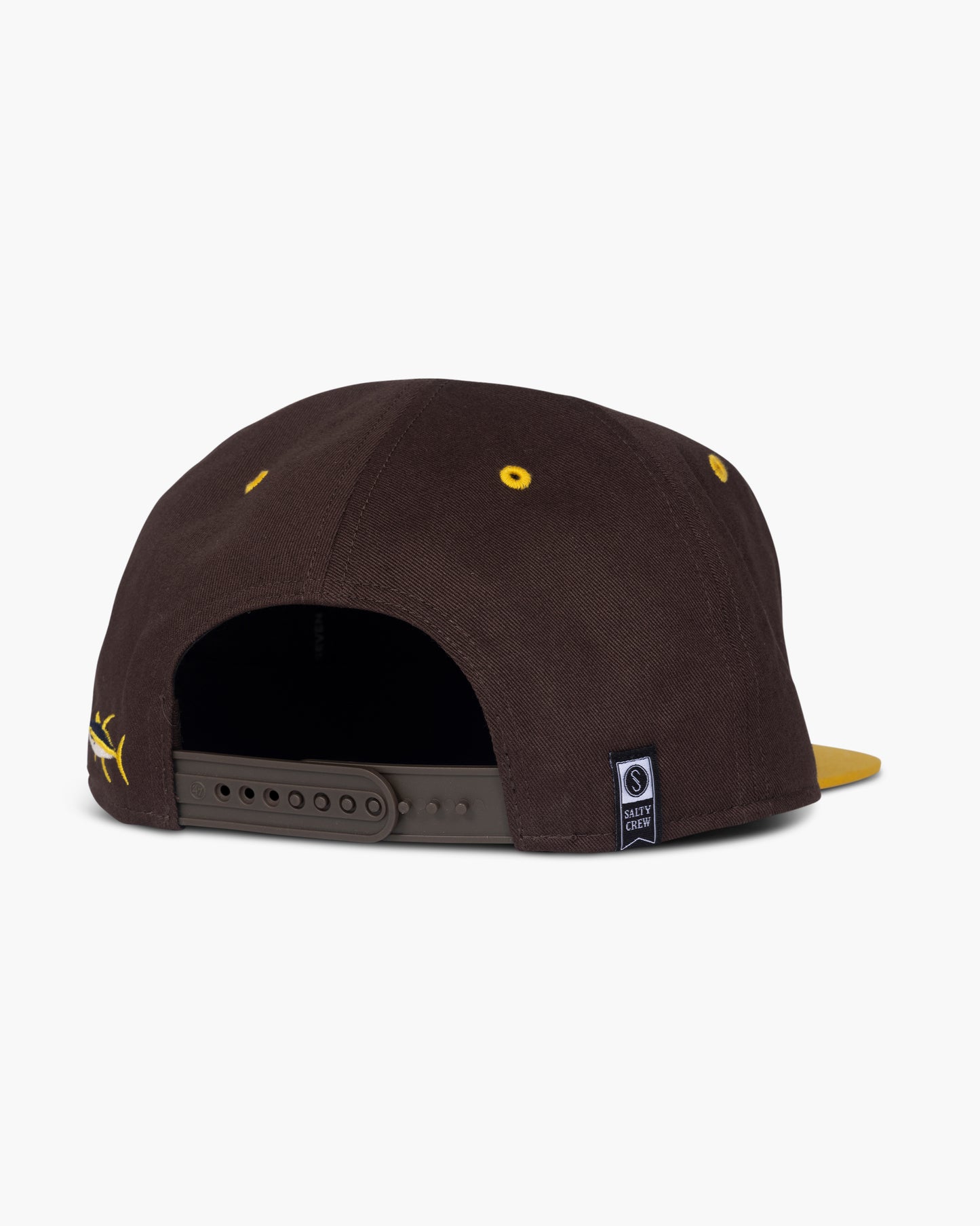back view of Salty Crew x Padres x 47 Brown Unstructured Snapback