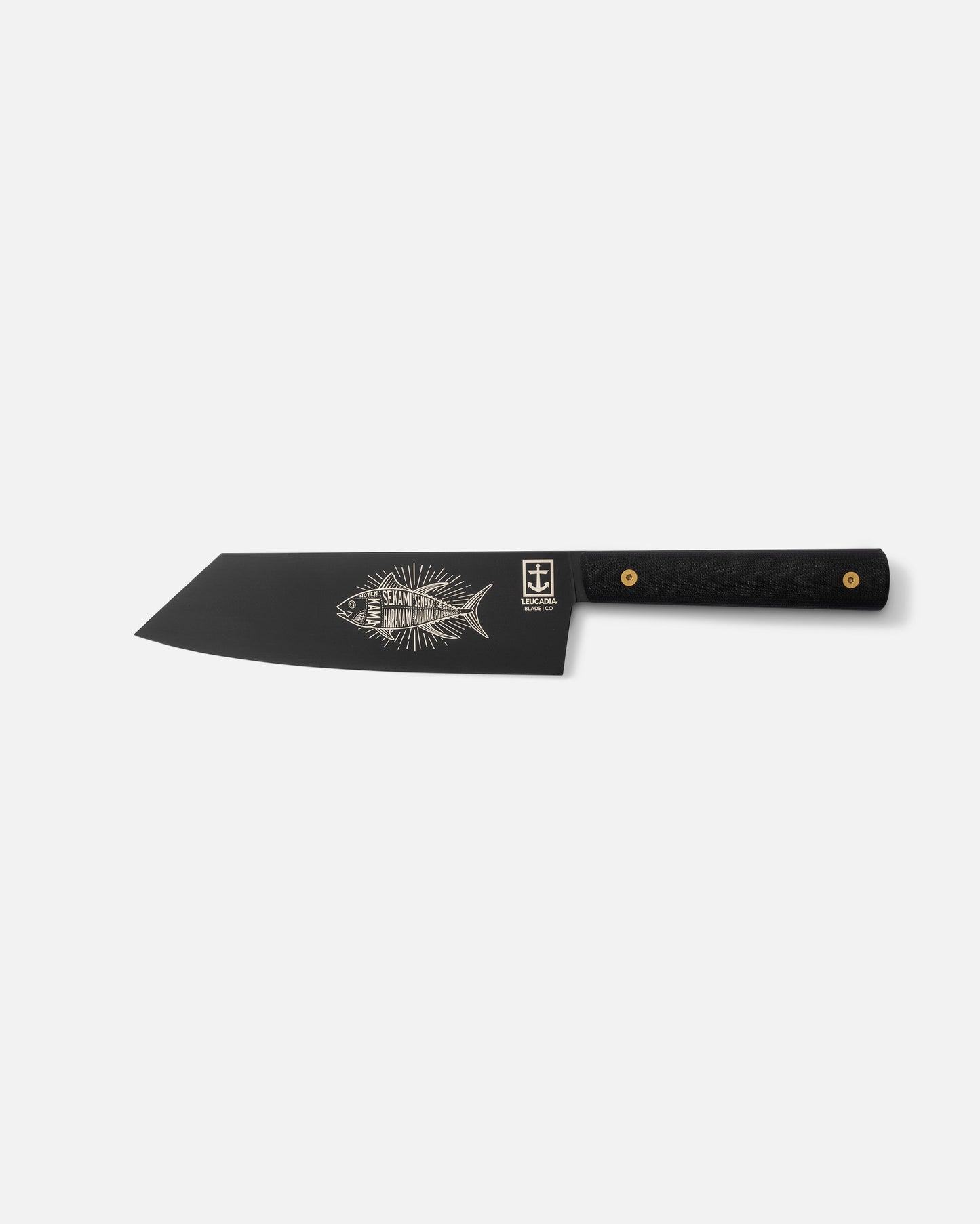 fish print on Leucadia 7” Bunka Knife - Black