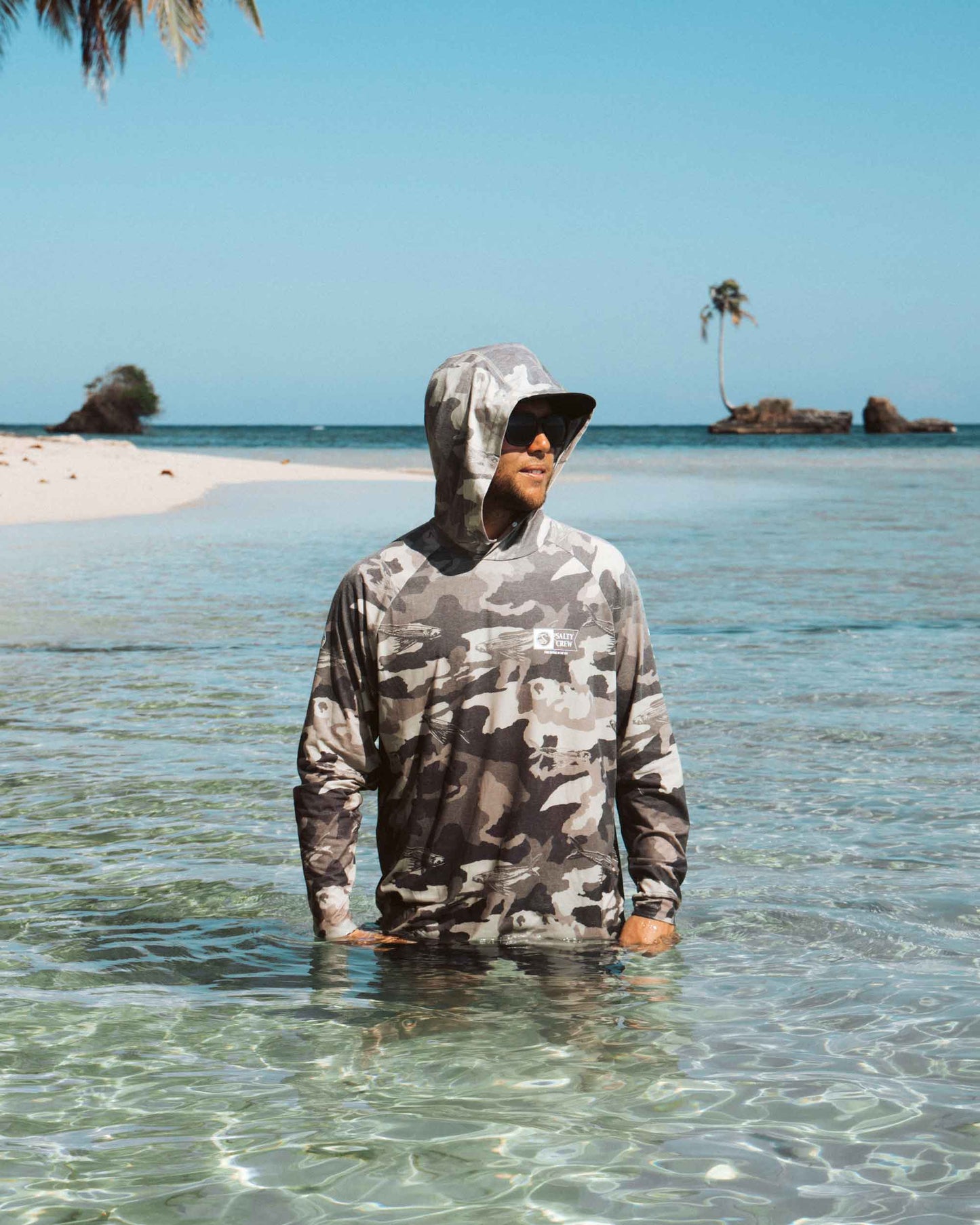 Mariner Hoodie Tech Tee - Tan Camo