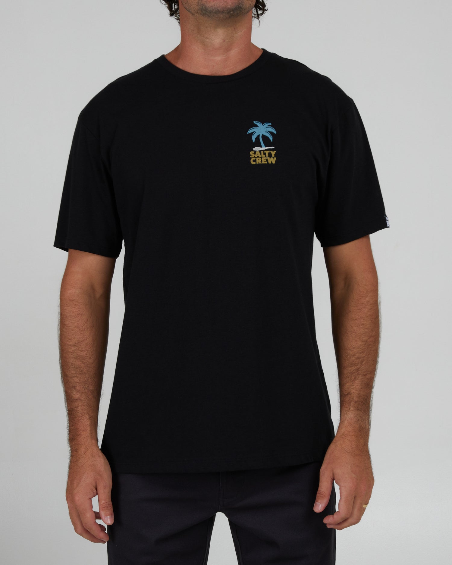 front view of Tropics Black S/S Premium Tee