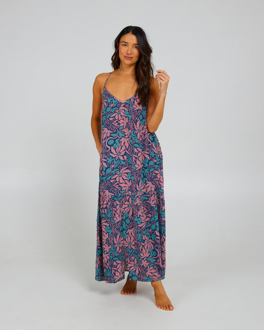 front view of Baja Rose Maxi Dress