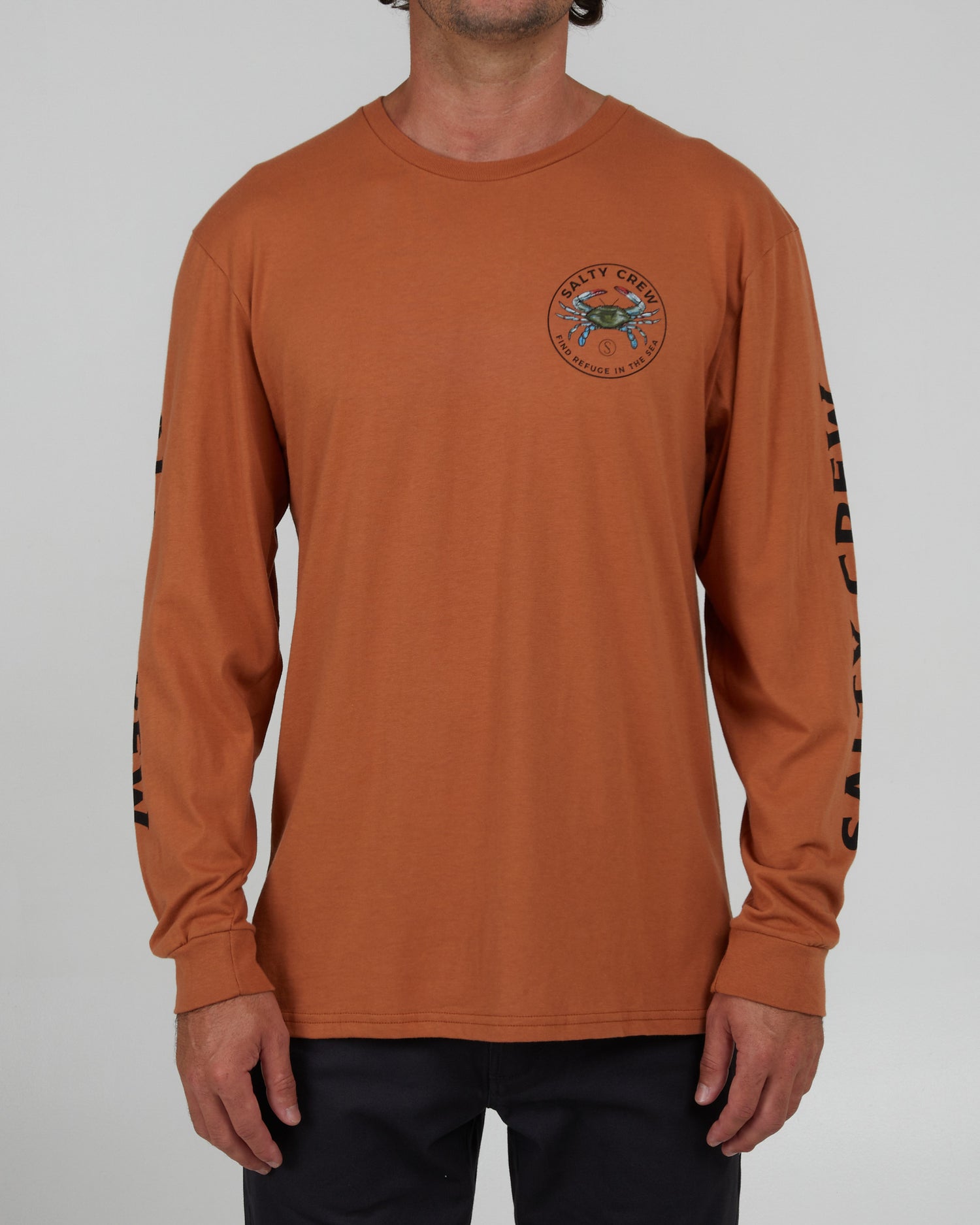 front view of Blue Crabber Sierra L/S Premium Tee