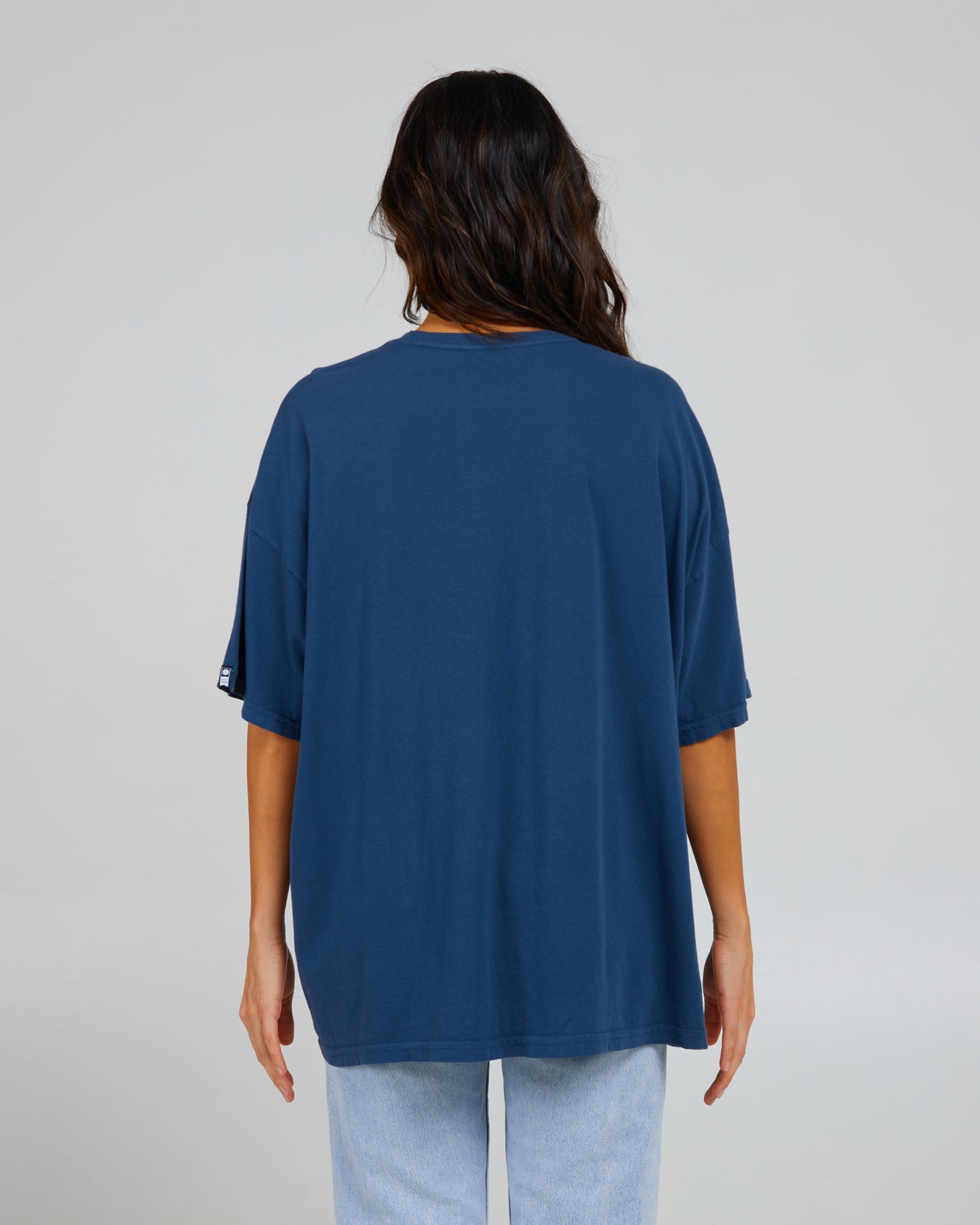 back view of Big Wave Denim Cover Up Tee