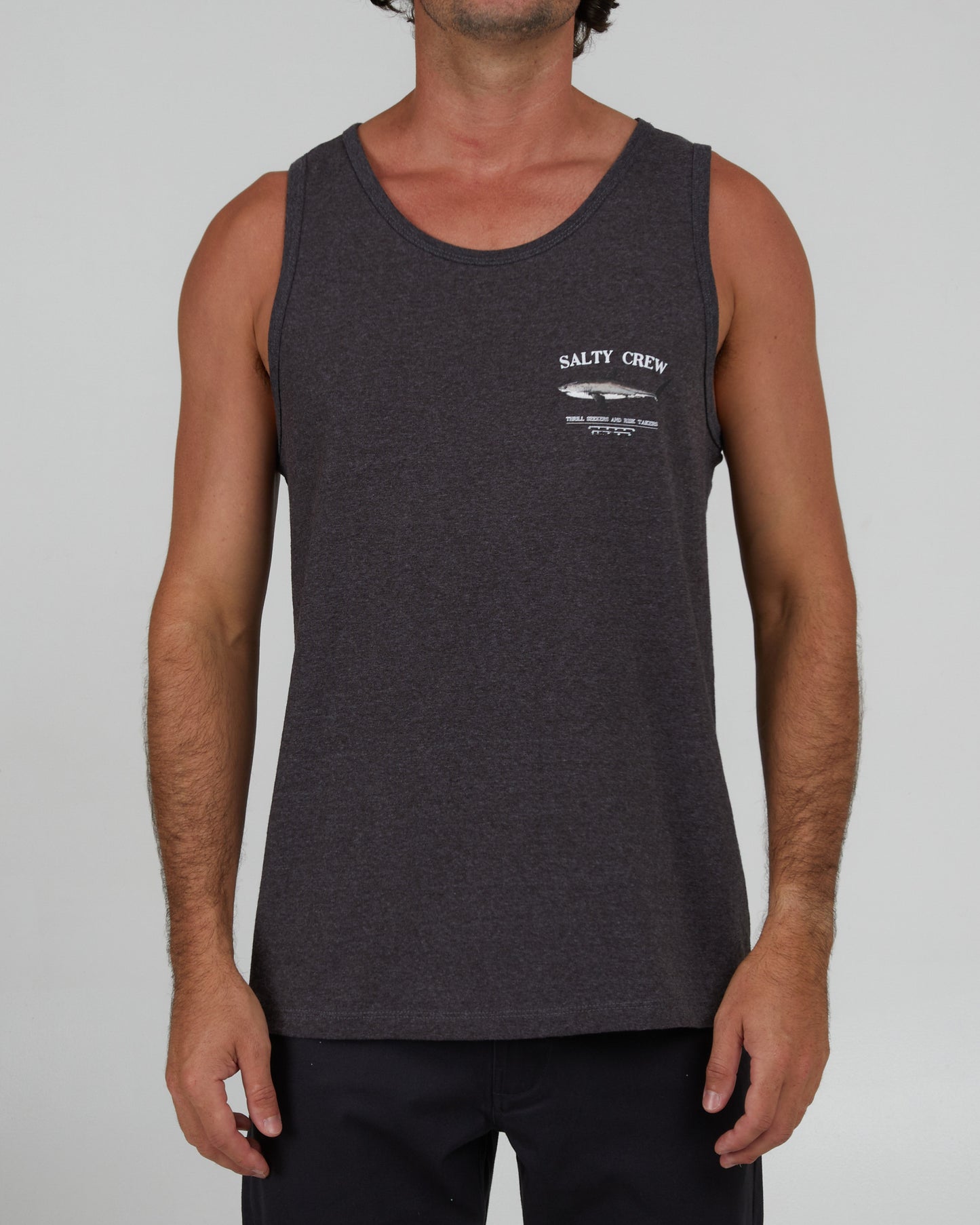 front view of Bruce Charcoal Heather Tank