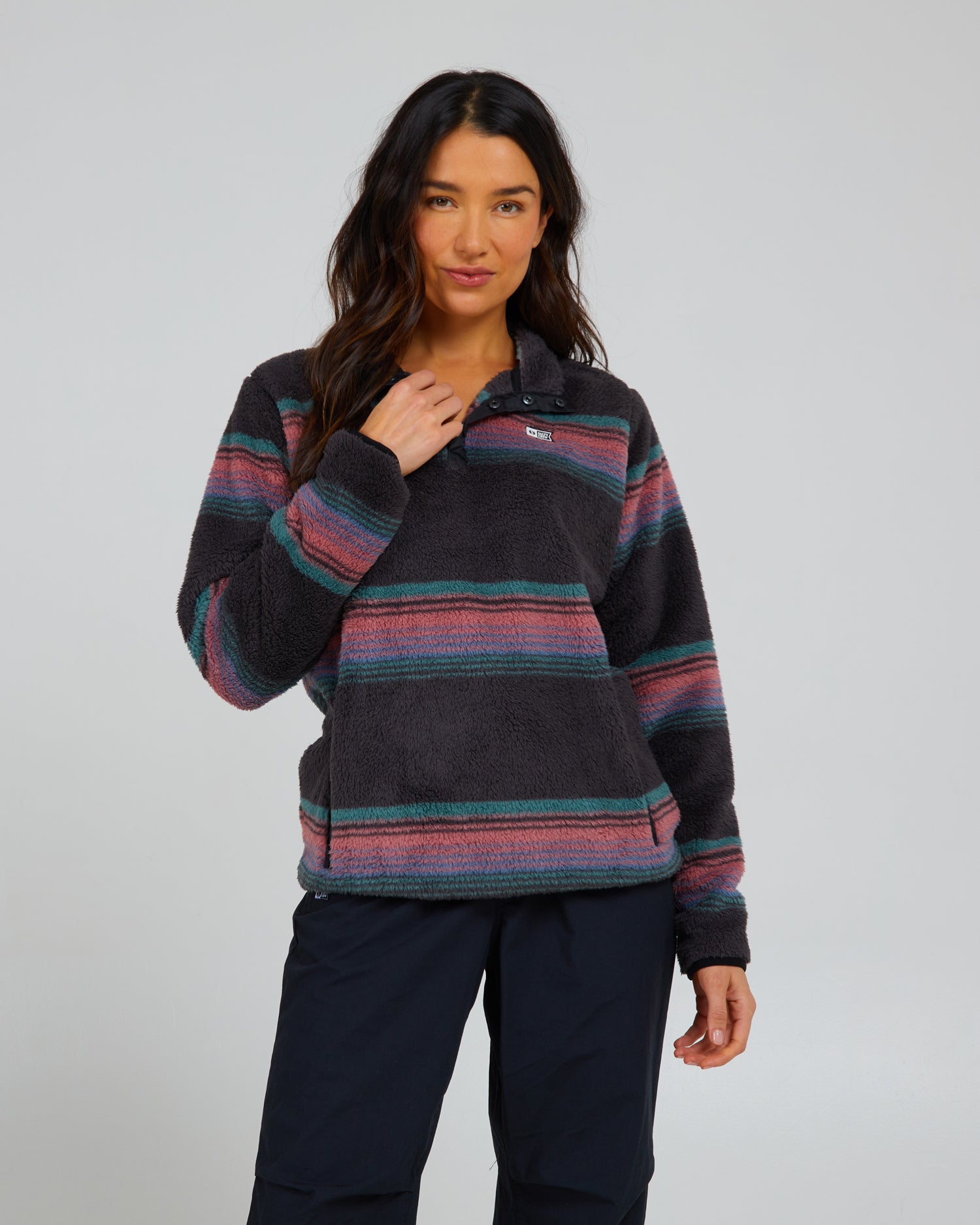 alternate front view of Calm Seas Charcoal Pullover