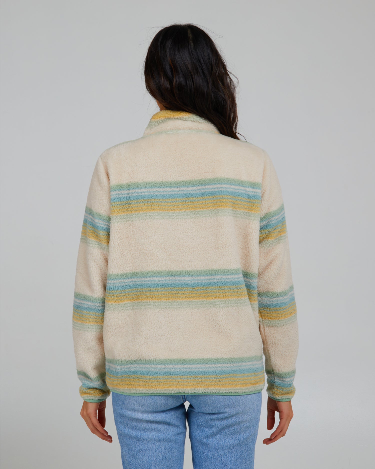 back view of Calm Seas Sage Pullover