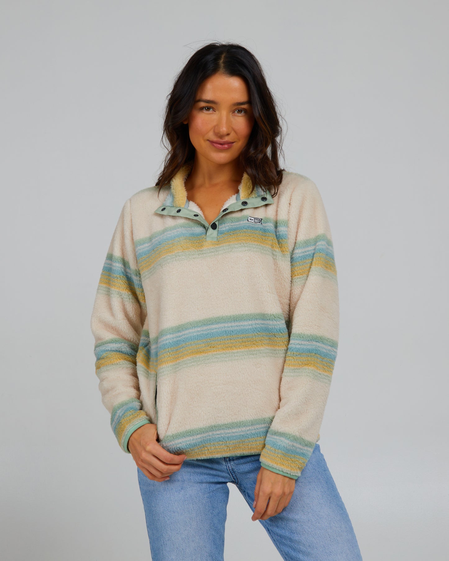 alternate front view of Calm Seas Sage Pullover