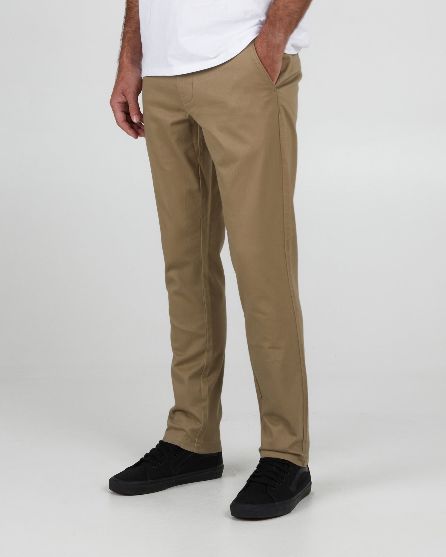 front angled view of Flagship Straw Chino Pant