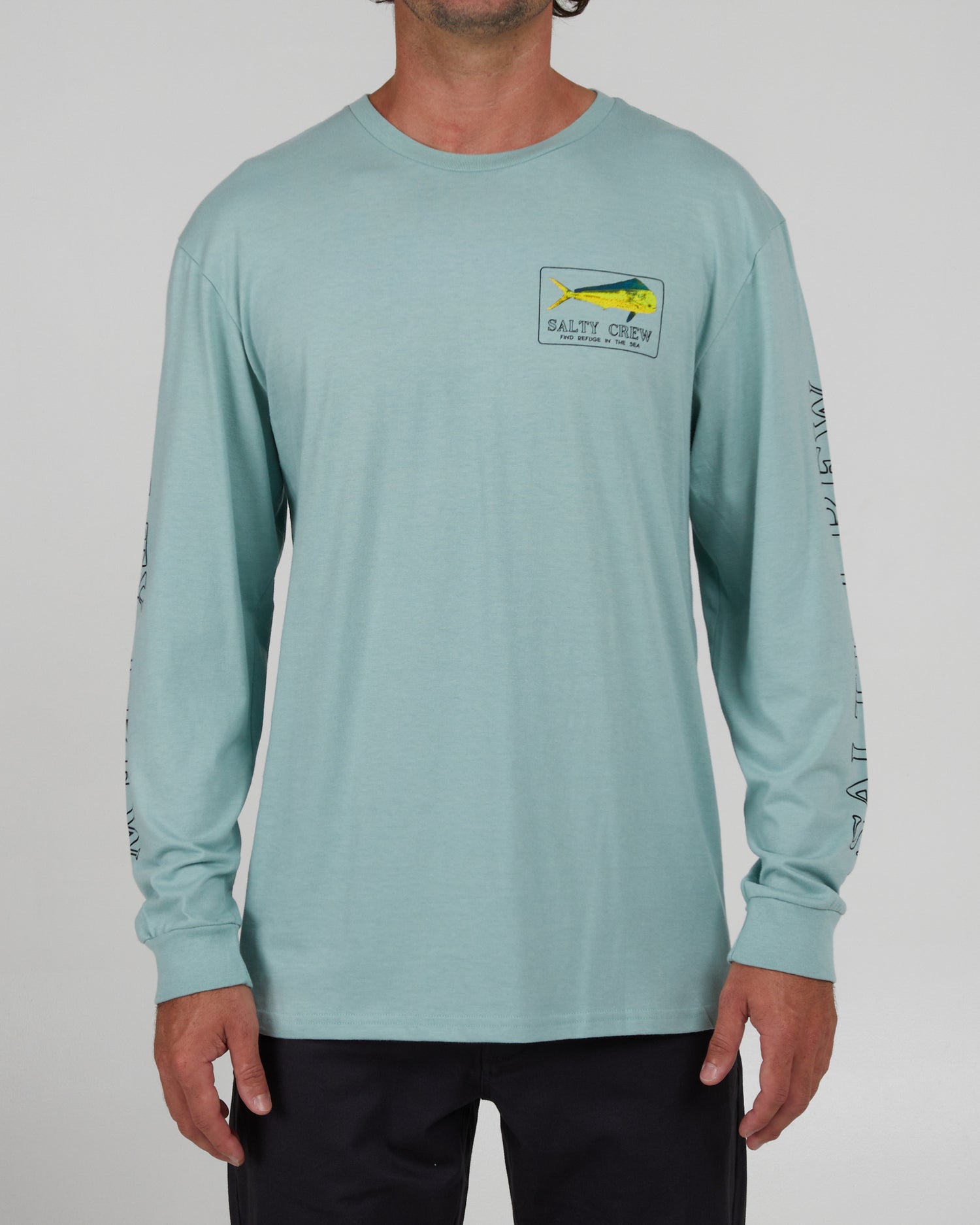 front view of Golden Mahi Mackerel L/S Premium Tee