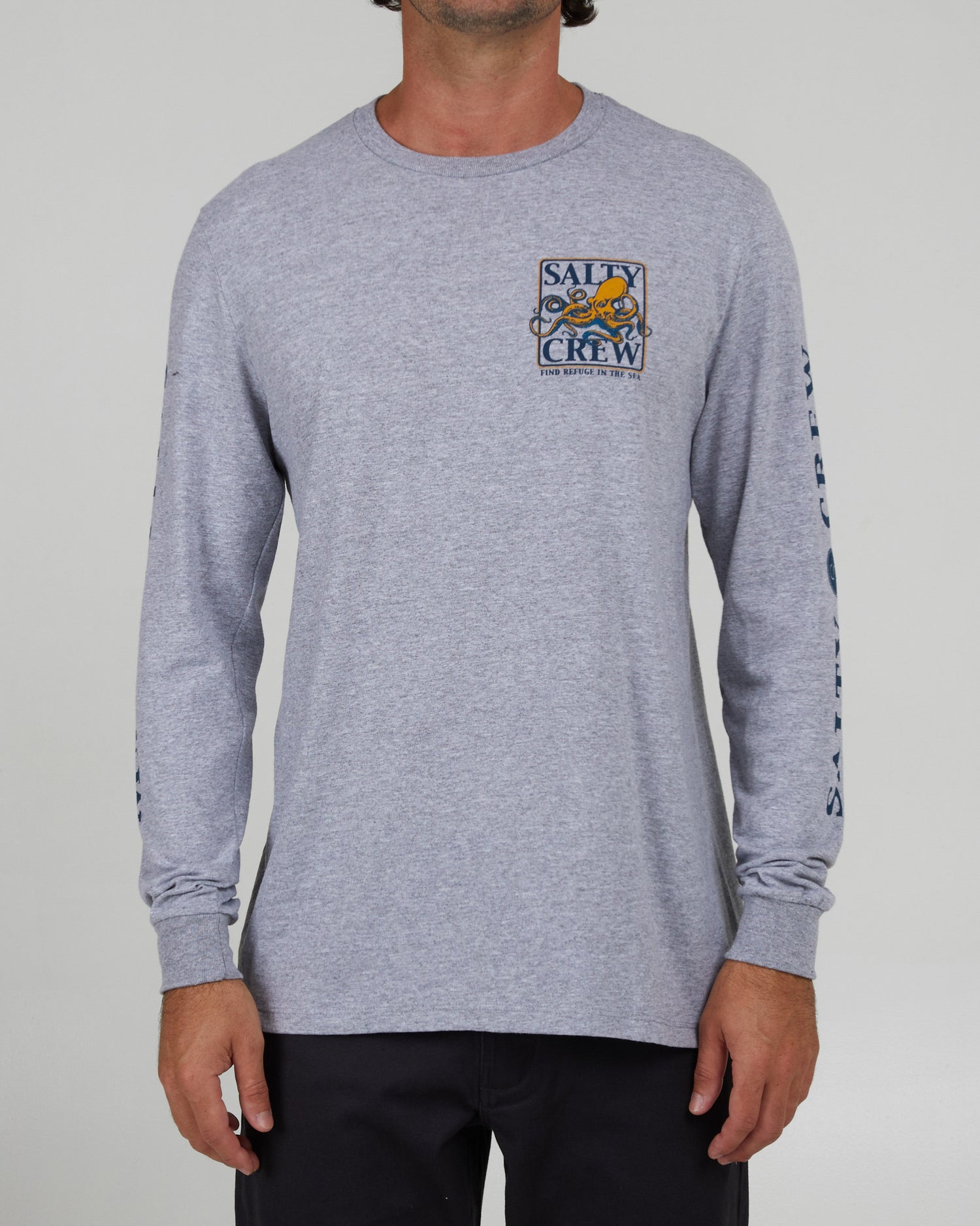 front view of Ink Slinger Athletic Heather L/S Standard Tee