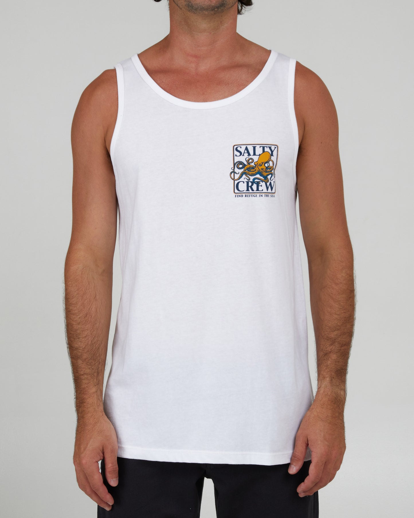 front view of Ink Slinger White Tank