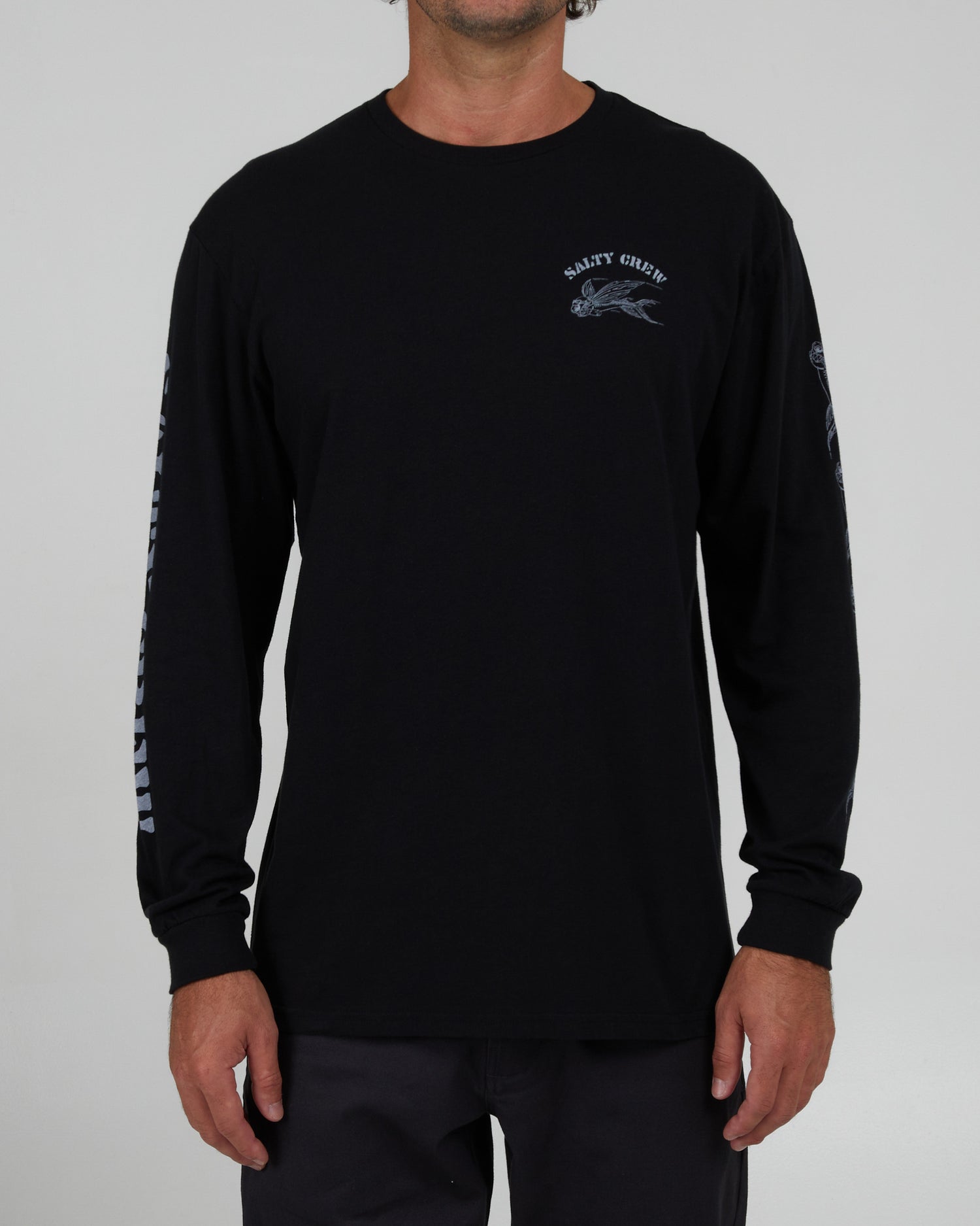 front view of Kamikaze Black L/S Premium Tee