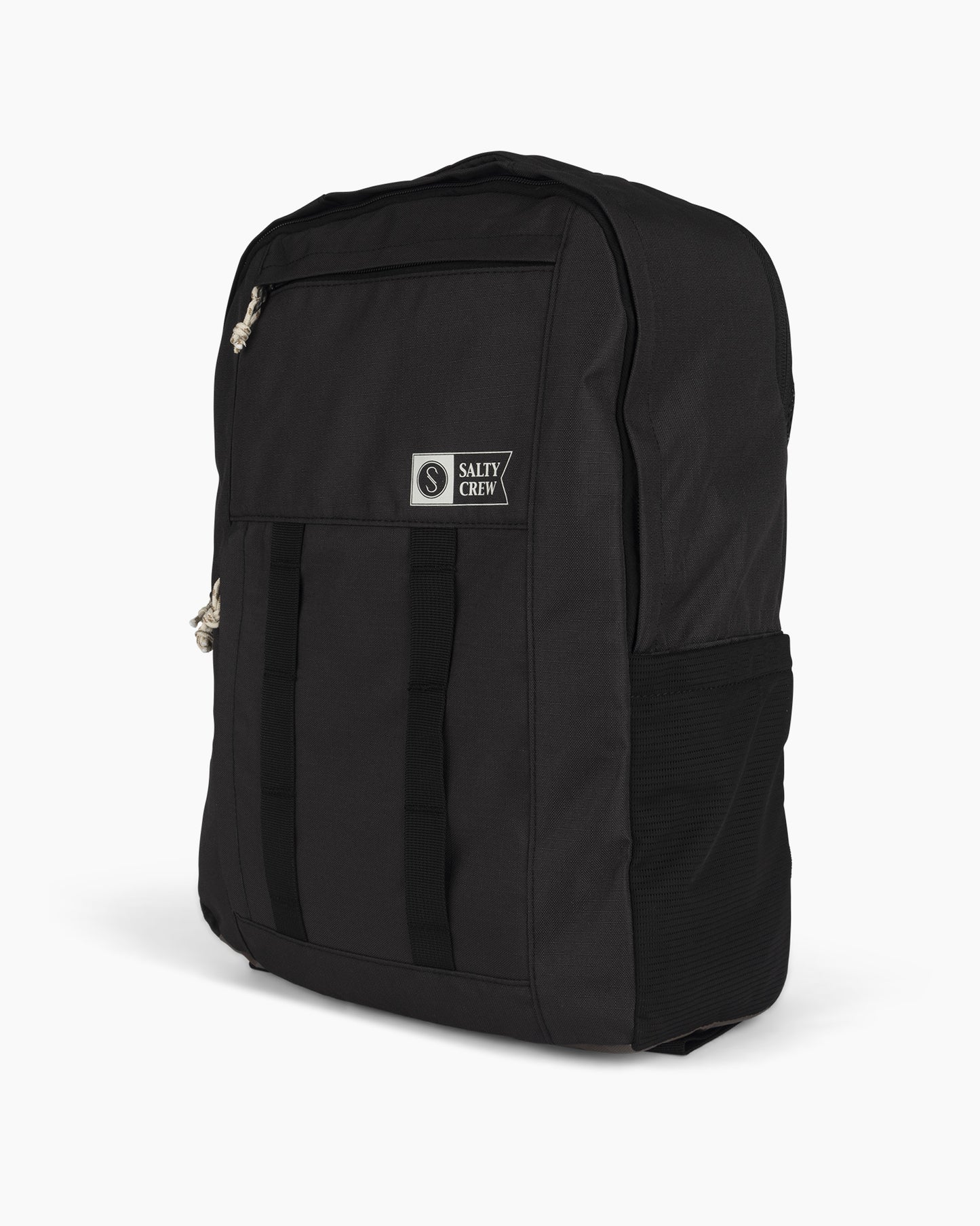 front angled view of Layover Black Backpack