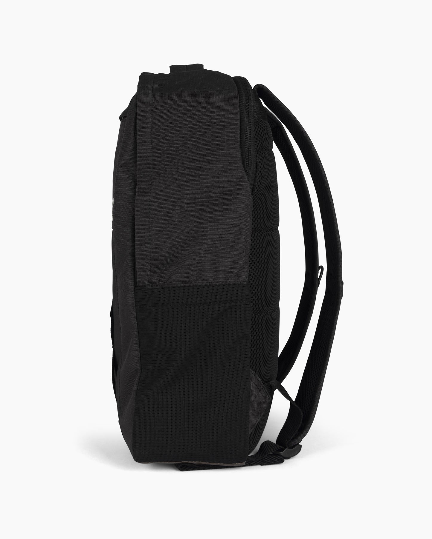 profile of Layover Black Backpack