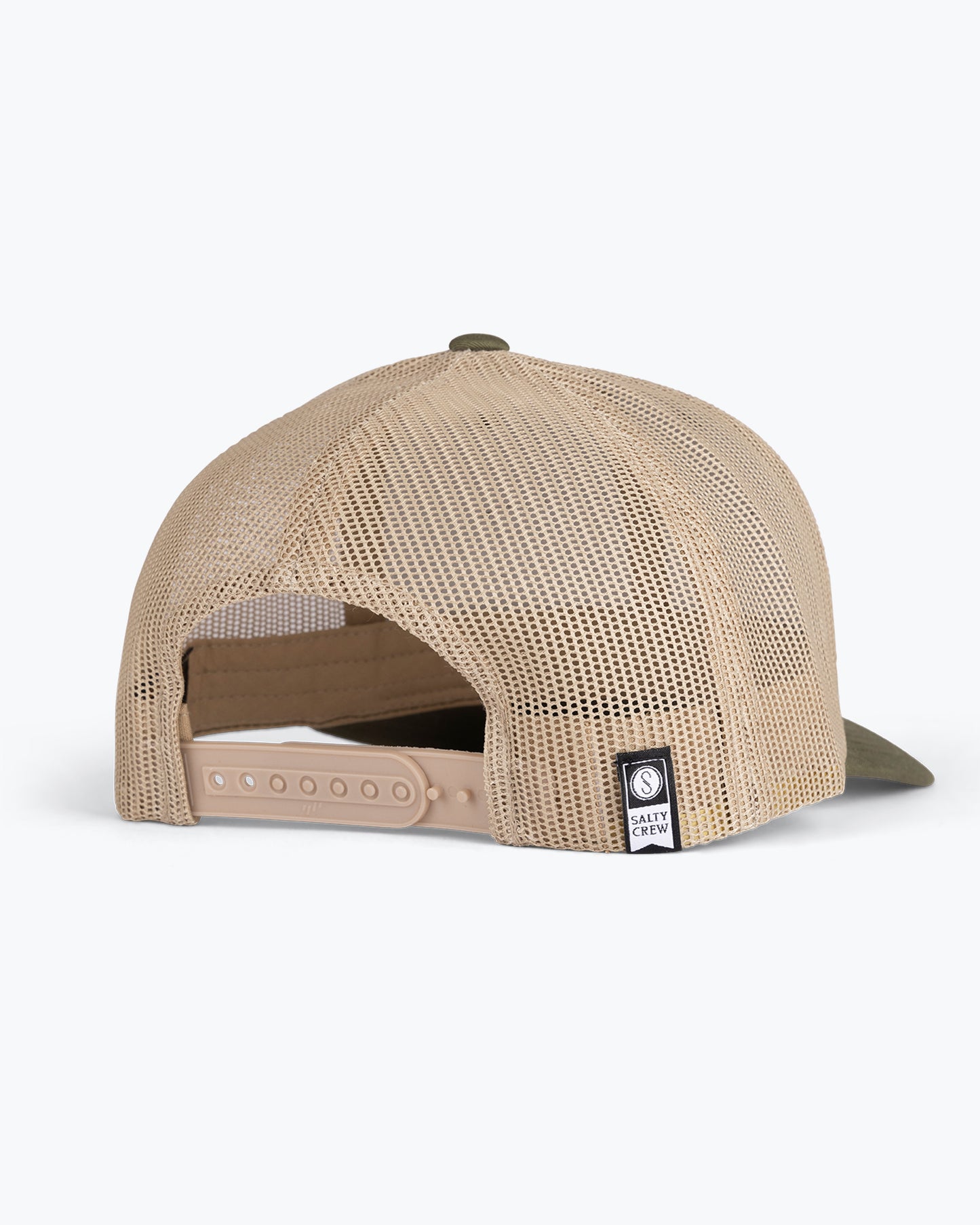 back view of Marina Moss/Khaki Retro Trucker 