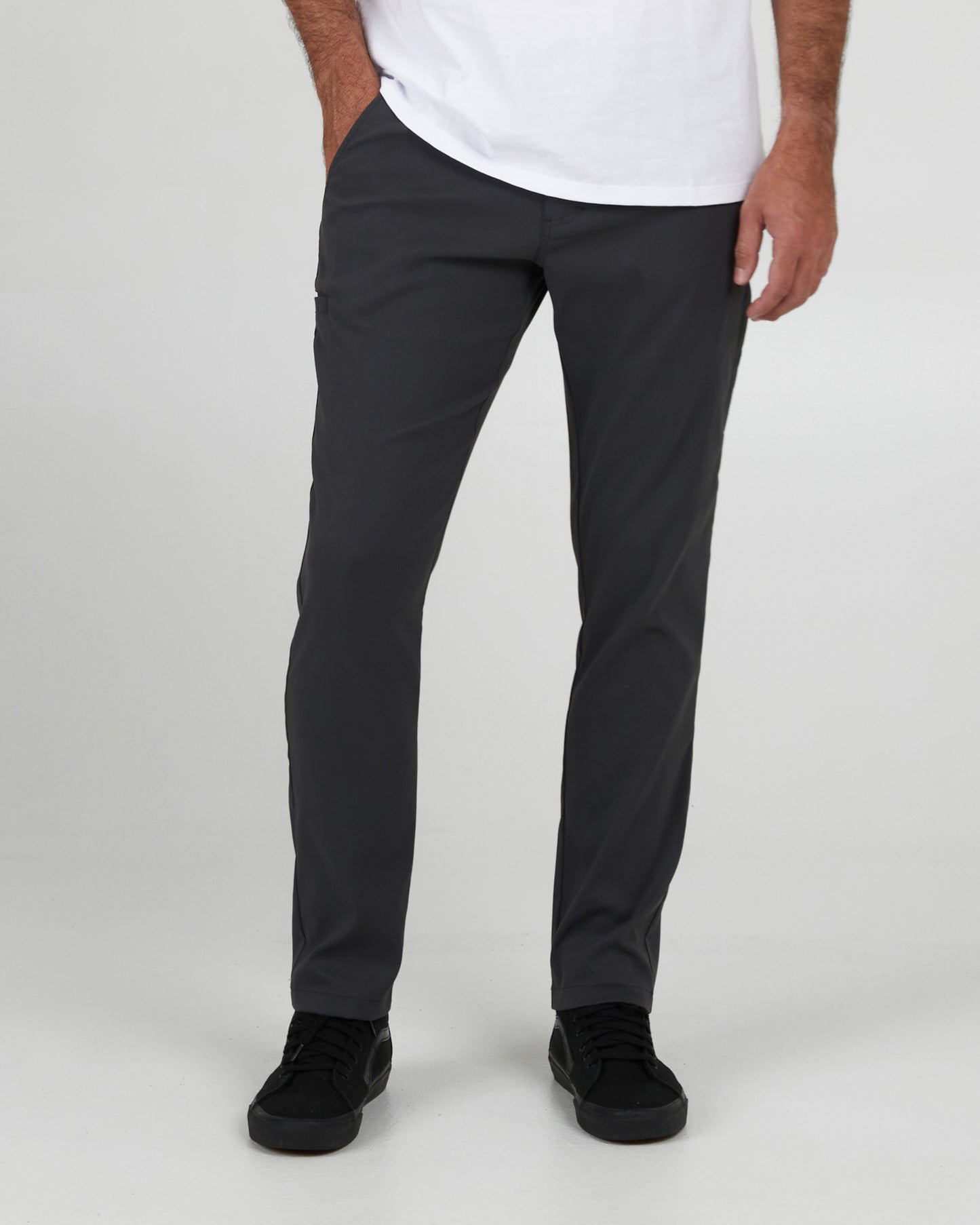 front view of Midway Charcoal Tech Pant