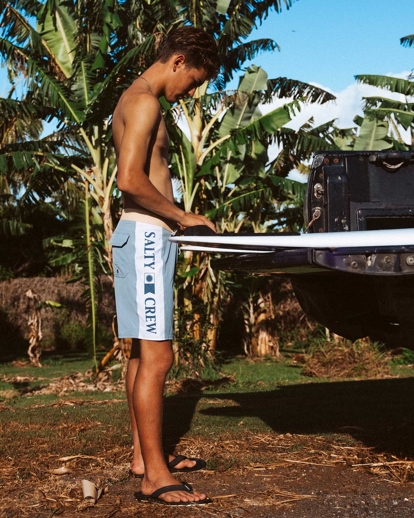 Lifestyle shot of the Sidebar Boardshort - Iron. 