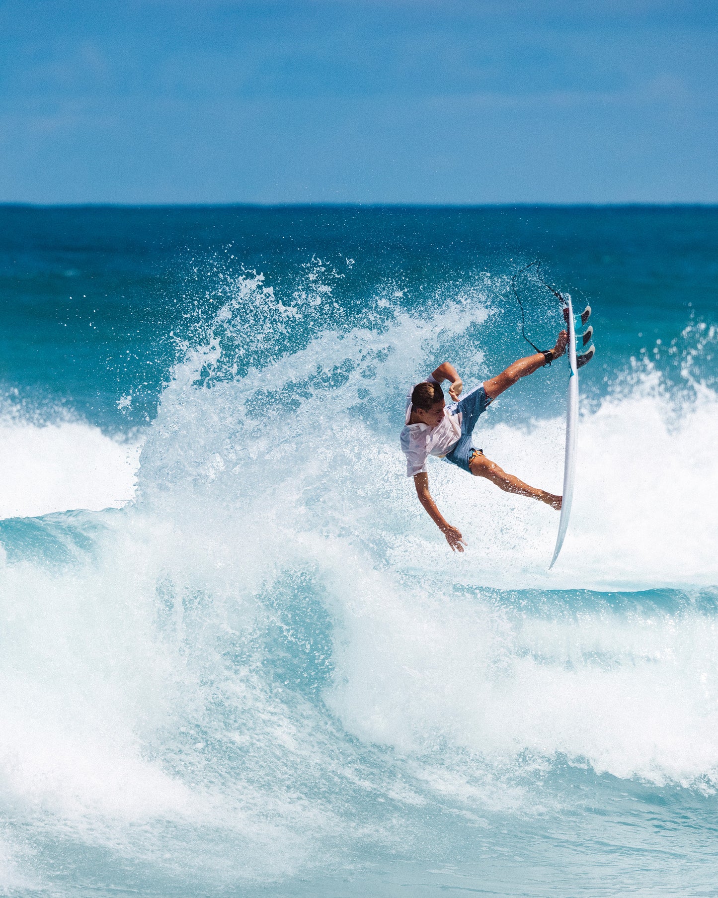 Action shot of the Sidebar Boardshort - Iron. 