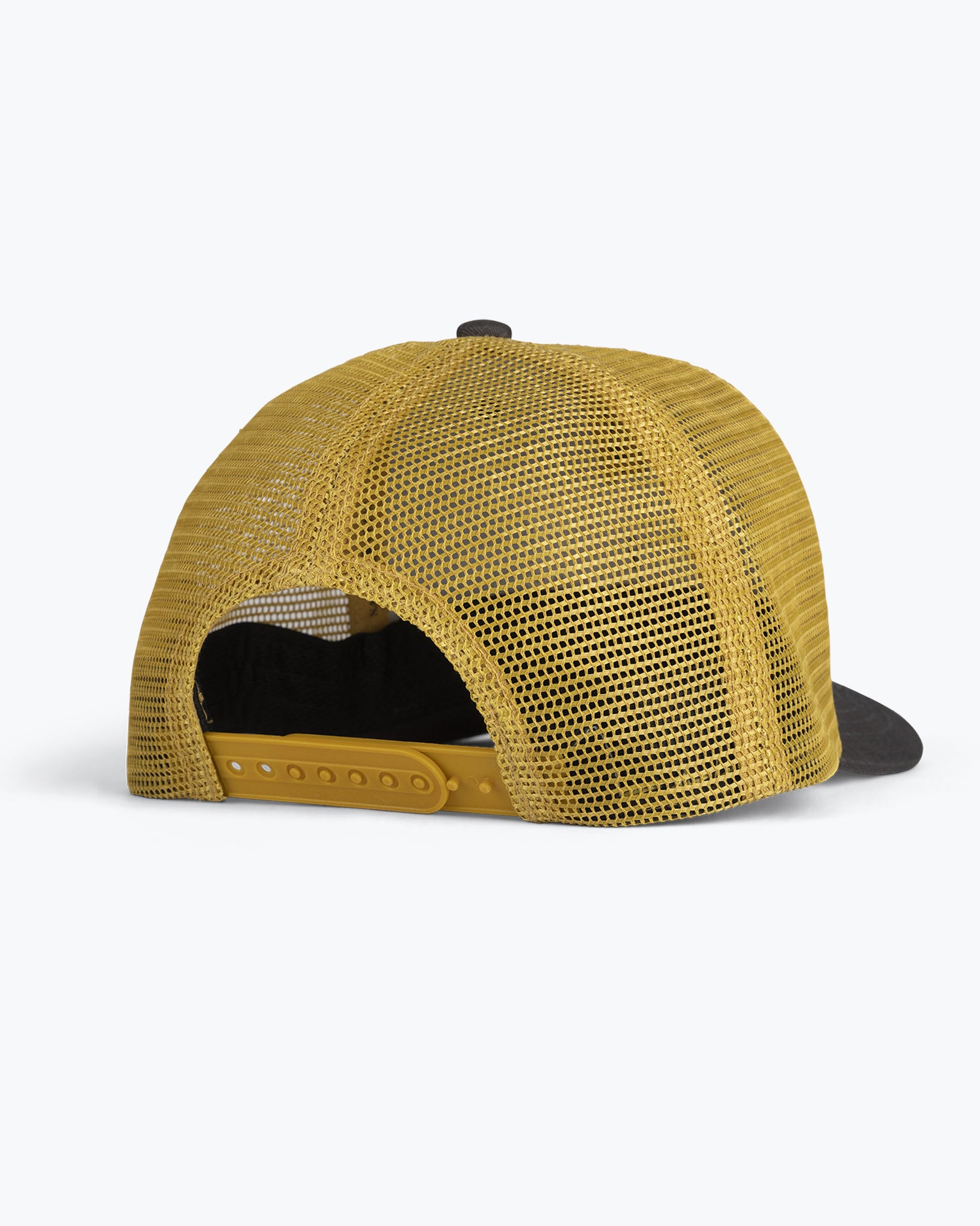 back view of Pinnacle Boys Charcoal/Gold Retro Trucker 