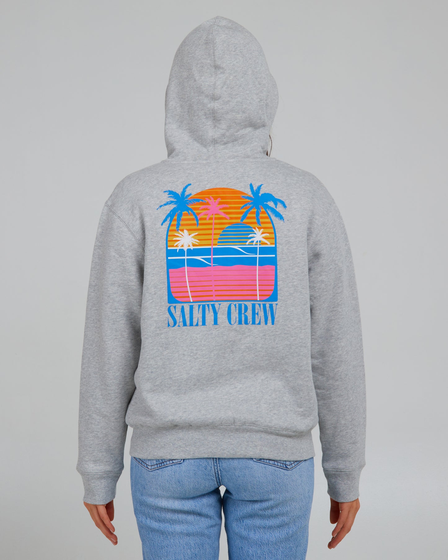 back view of Shades Sherpa Heather Zip Hoody