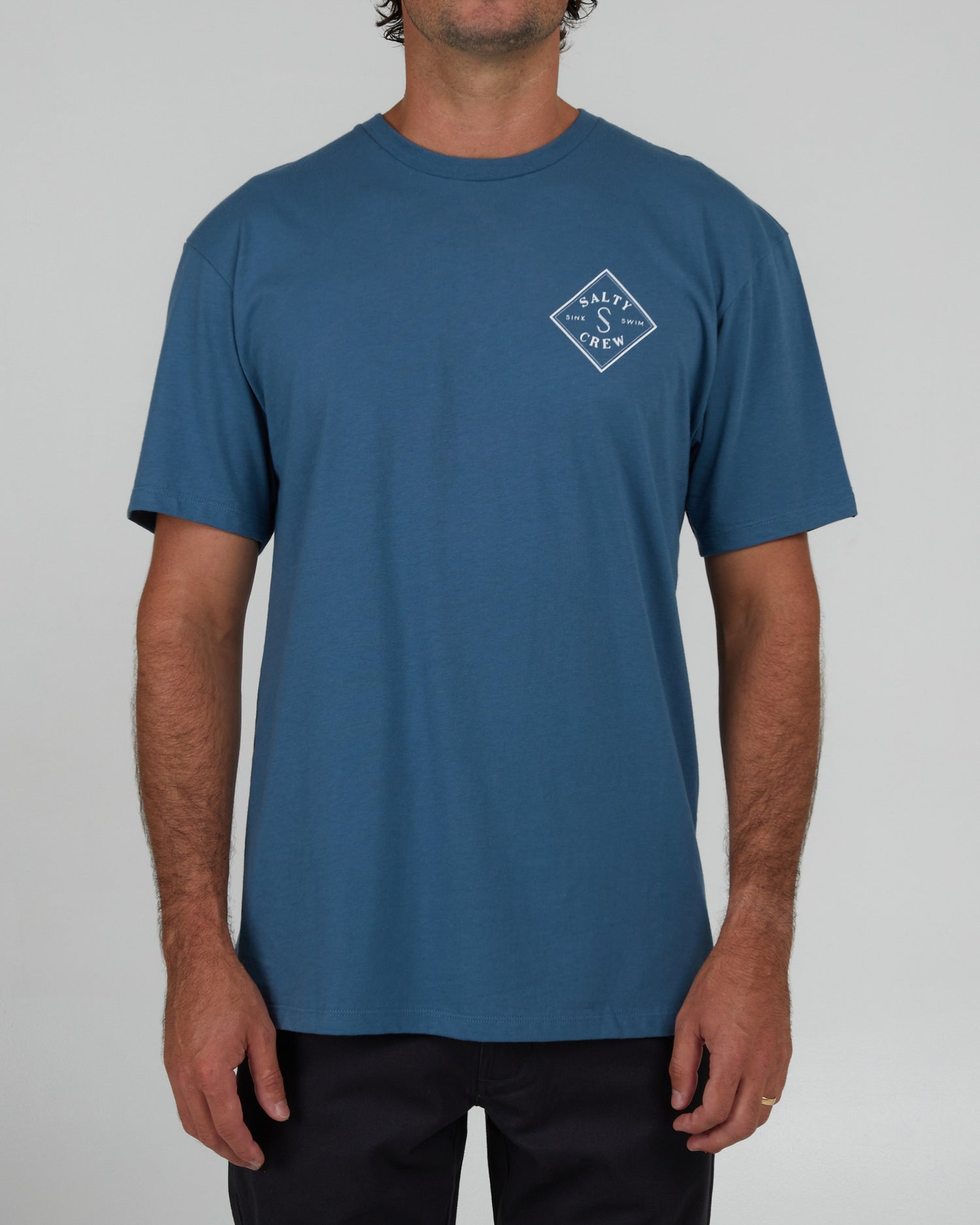 front view of Tippet Slate S/S Premium Tee