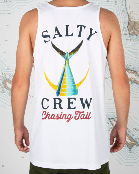 Tailed White Tank - Salty Crew