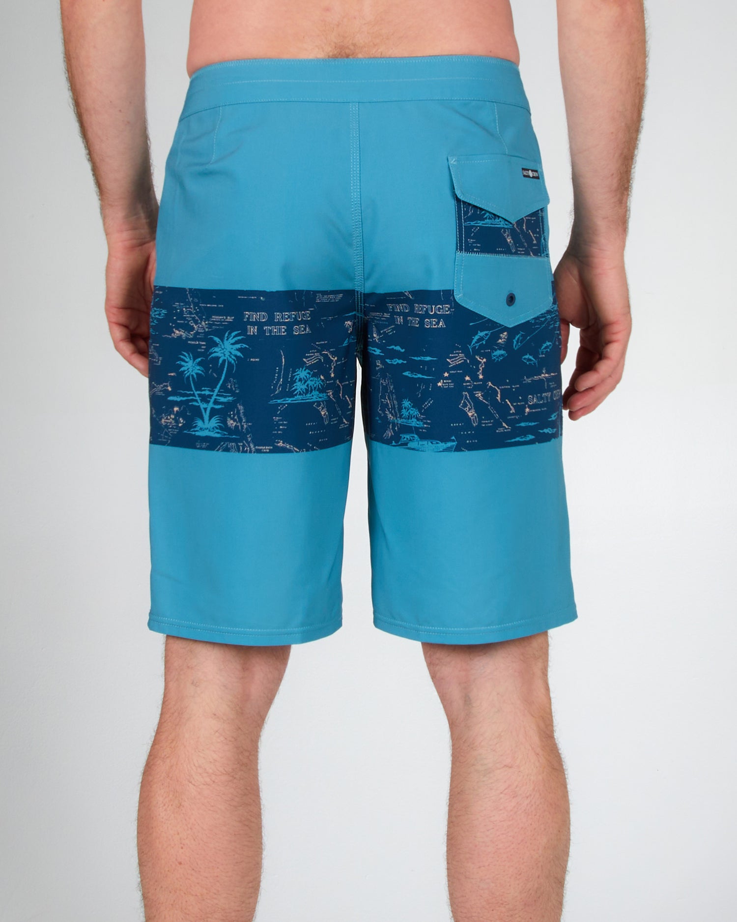 TOPWATER BOARDSHORT - Navy/Aqua