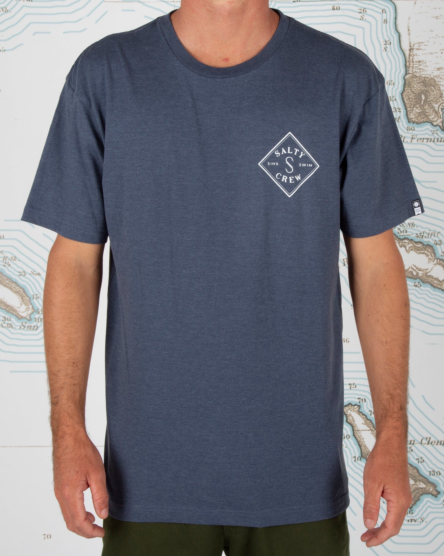 front view of Tippet Harbor Heather Premium S/S Tee