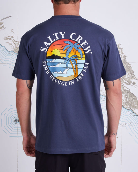 Back of PARADISE PREMIUM S/S TEE harbor blue 